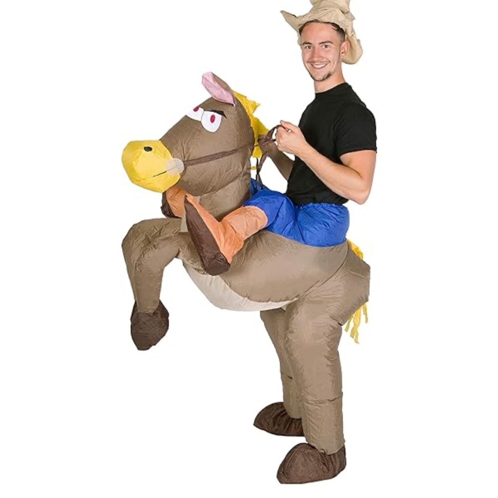 Inflatable Cowboy Riding Horse Costume for Adults